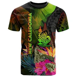 New Caledonia Polynesian T shirt - Hibiscus and Banana Leaves