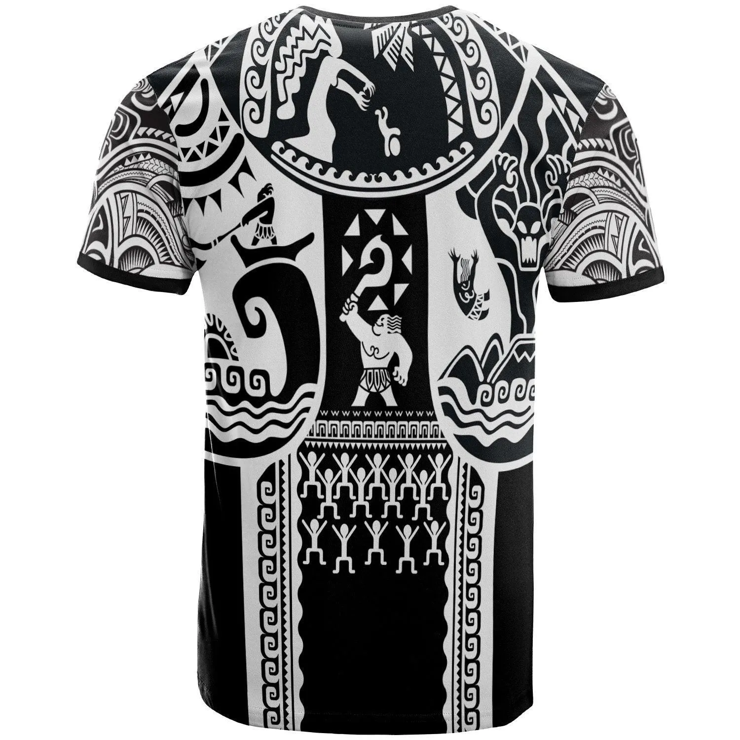 Polynesian T-Shirt - Polynesian Patterns Maui Tattoo (White)
