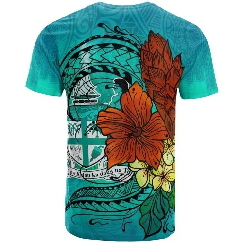Fiji T-Shirt - Tropical Flowers Style