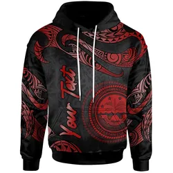 Federated States Of Micronesia Custom Personalised Hoodie - Poly Tattoo Red Version