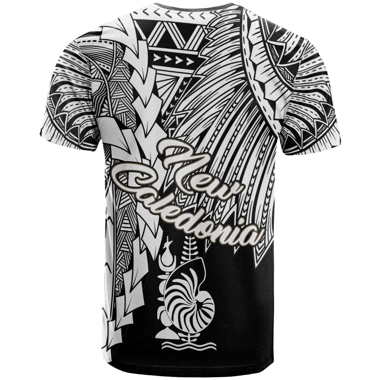 New Caledonia Polynesian Custom Personalised T-Shirt - Tribal Wave Tattoo White