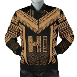 Alohawaii Jacket - Hawaiian Kanaka Polynesian Mens Bomber Jacket Active Gold - AH - J77