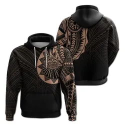 Polynesian Full Sleeve Tattoo Hoodie Blush Color LT7