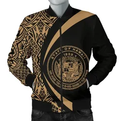FamilyGater Jacket - Hawaii Coat Of Arm Polynesian Men's Bomber Jacket - Circle Style 07 - AH - J1