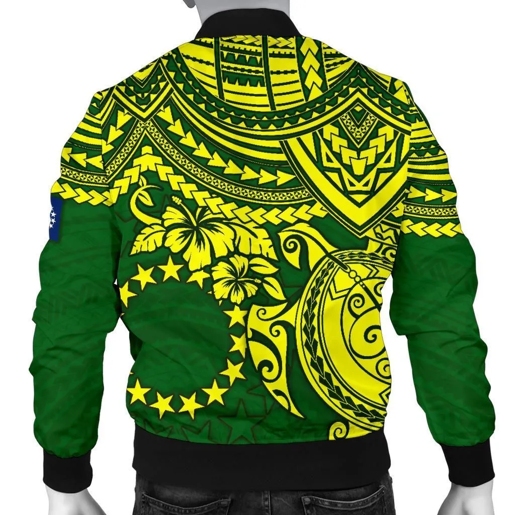 Cook Islands Polynesian \bBomber Jacket (Men)  - \bPolynesian Turtle - BN15