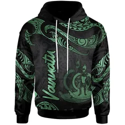 Vanuatu Polynesian Hoodie - Poly Tattoo Green Version