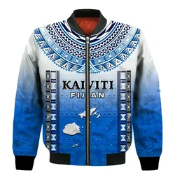 Fiji Bomber Jacket Kaiviti Fijian Special Tapa Pattern LT14