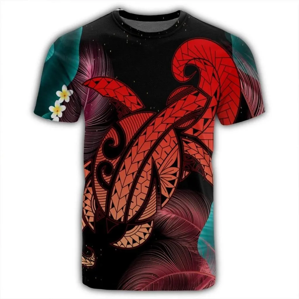 Alohawaii Tee - Hawaii Turtle Polynesian Tropical T-shirt Ghia Style Red - AH - J4R