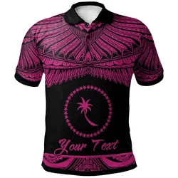 Chuuk Polynesian Custom Personalised Polo Shirt - Poly Tattoo Pink Version
