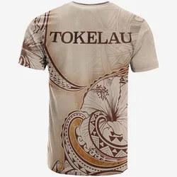 Tokelau T shirt - Hibiscus Flowers Vintage Style