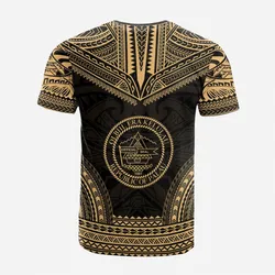 Palau Custom Personalised T shirt - Palau Seal Polynesian Chief Tattoo Gold Version