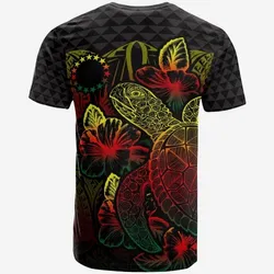 Cook Islands T Shirt - Cook Islands Flag Turtle Hibiscus Reggae
