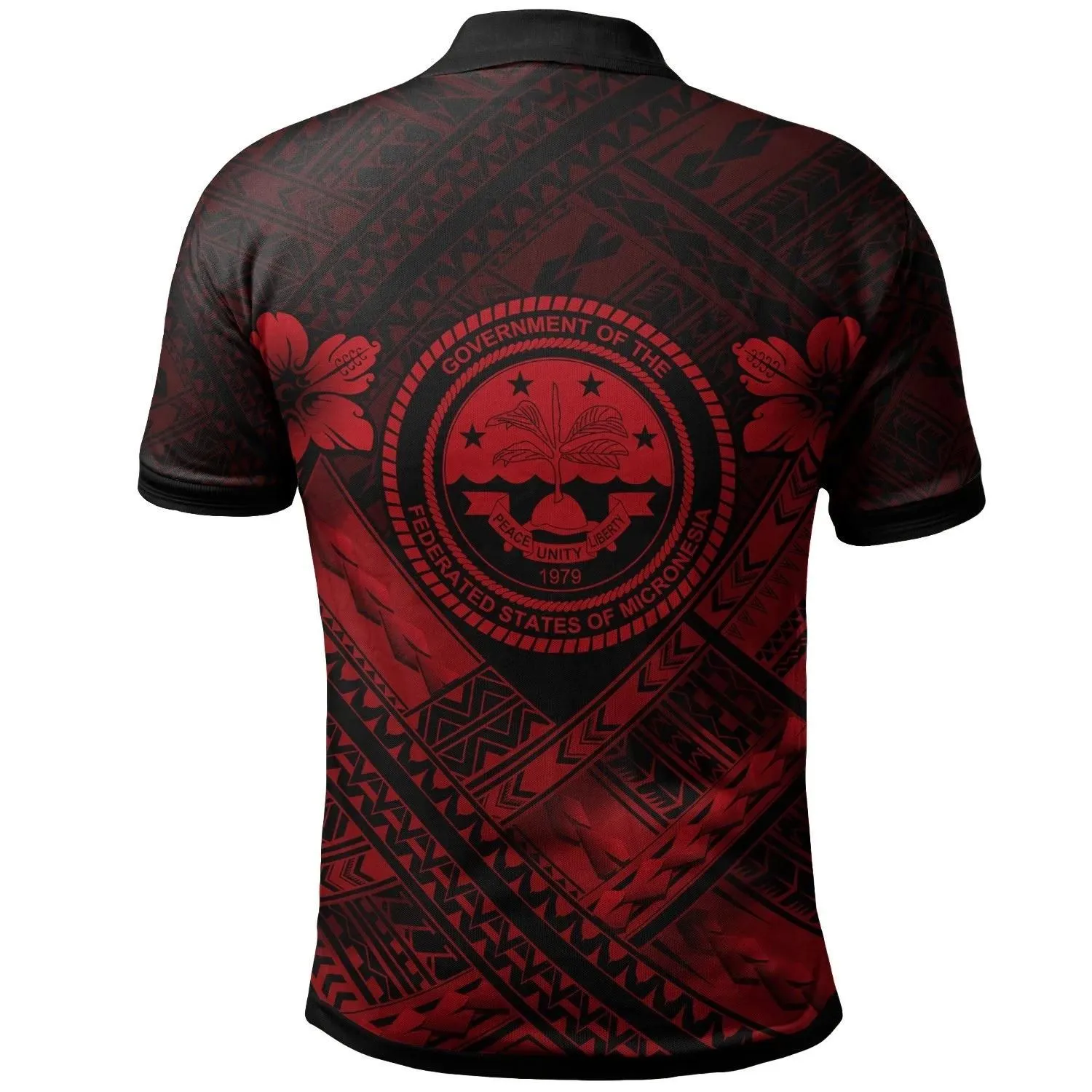 Federated States of Micronesia Polynesian Custom Personalised Polo Shirts - Federated States of Micronesia Red Seal Camisole Hibiscus Style - BN18