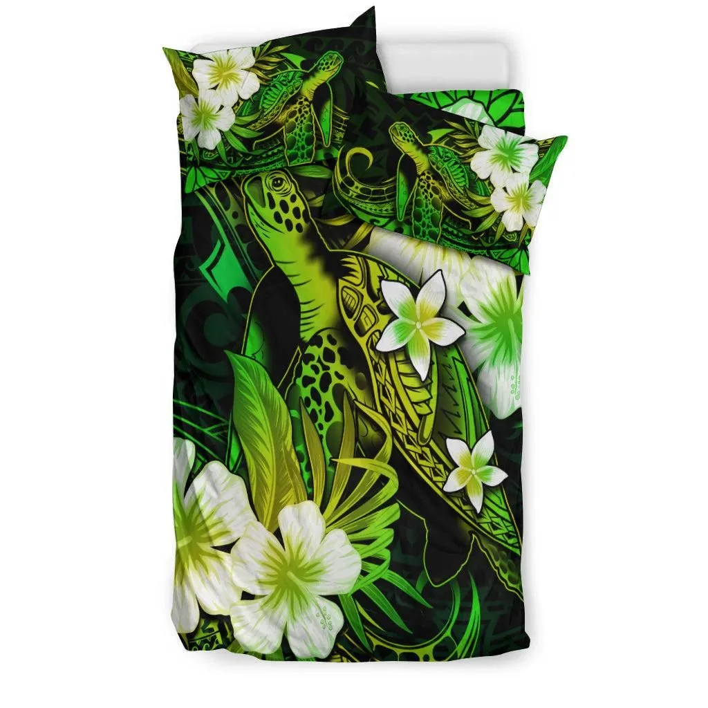 Polynesian Turtle Bedding Set With Hibiscus Color No.2 LT6