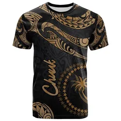Chuuk Micronesia T Shirt - Poly Tattoo Gold Version
