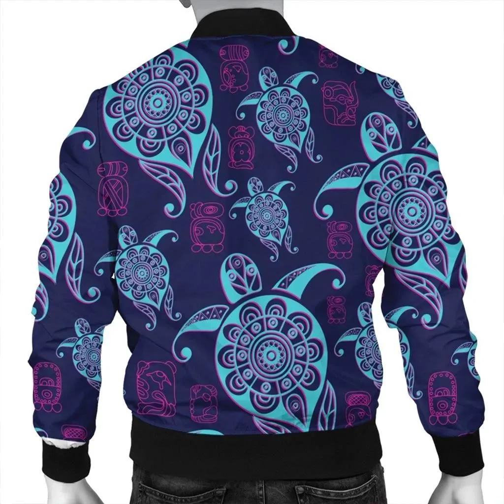 Alohawaii Jacket - Hawaiian Turtle Polynesian Neon Bomber Jacket - AH - JR