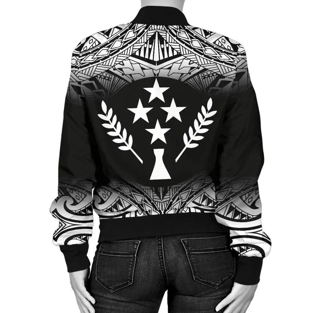 Kosrae Women's Bomber Jacket - Fog Black Style - BN09