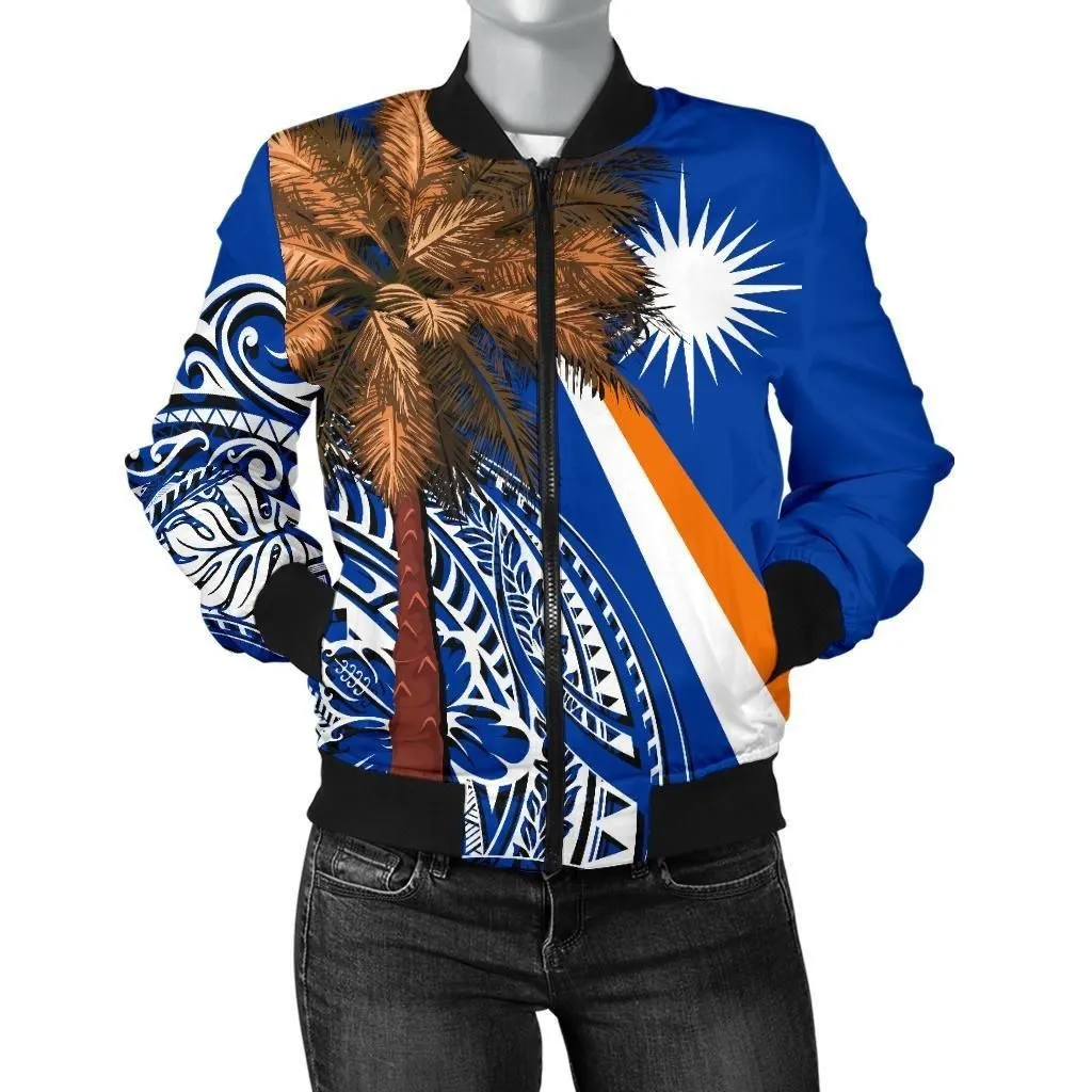 Alohawaii Jacket - Bomber Jacket Marshall Islands Polynesian - Palm Tree - BN39