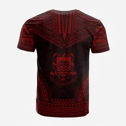 Tuvalu Custom Personalised T shirt - Tuvalu Coat Of Arms Polynesian Chief Tattoo Red Version