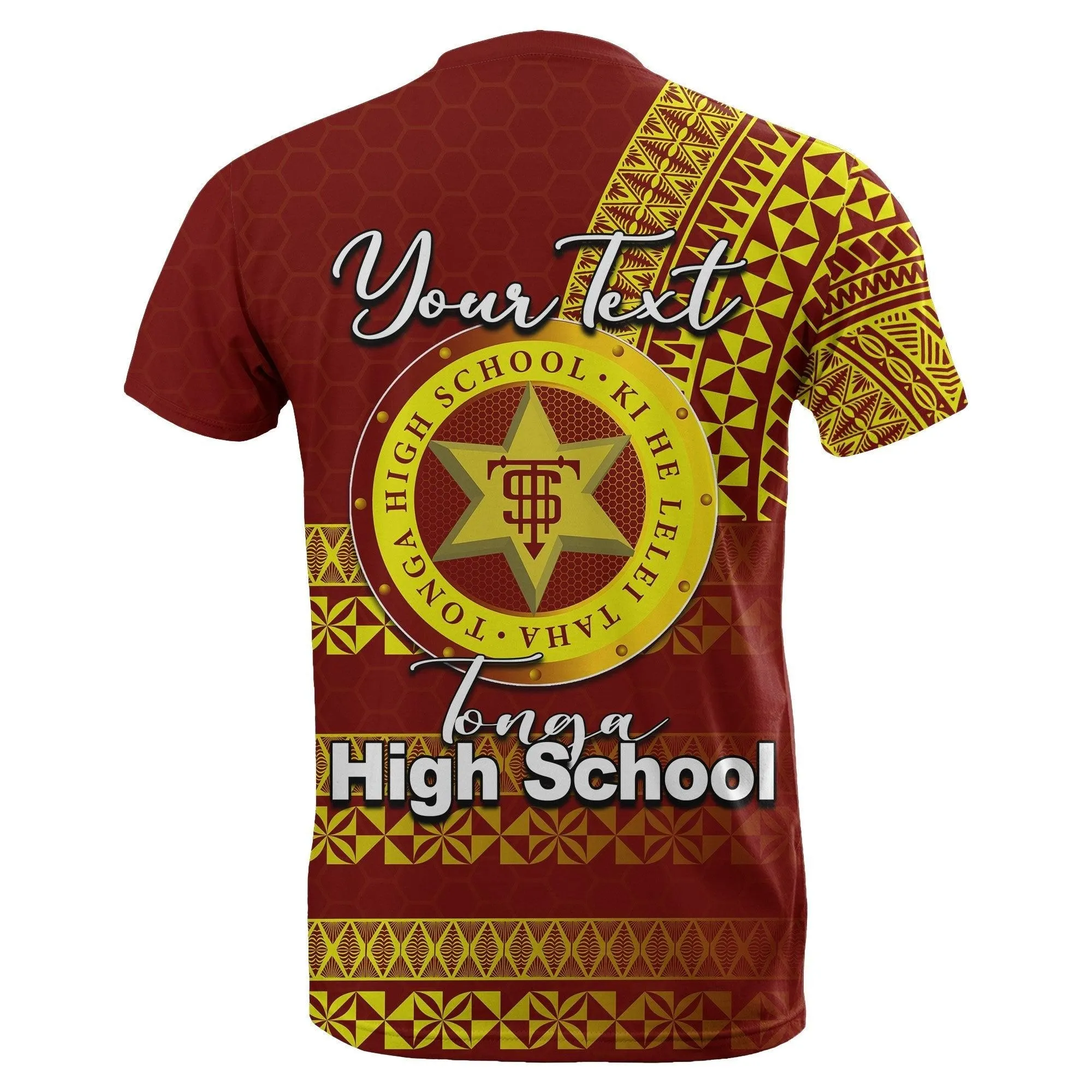 (Custom Personalised) Tonga High School T Shirt Tonga Tattoo Style LT6