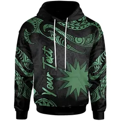 Nauru Polynesian Custom Personalised Hoodie - Poly Tattoo Green Version