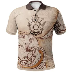 Cook Islands Polo Shirt - Hibiscus Flowers Vintage Style