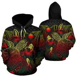 Marshall Islands Polynesian Hoodie Turtle Hibiscus Reggae