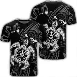 Alohawaii Tee - Hawaiian Map Kanaka Hibiscus Turtle White Polynesian T-shirt AH - J4R
