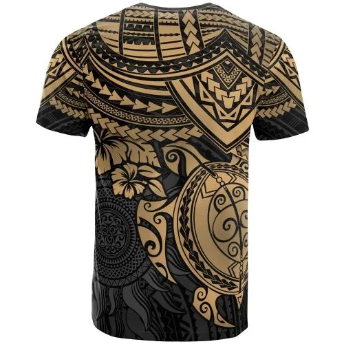 Polynesian T shirt - Polynesian Golden Turtle Hibiscus