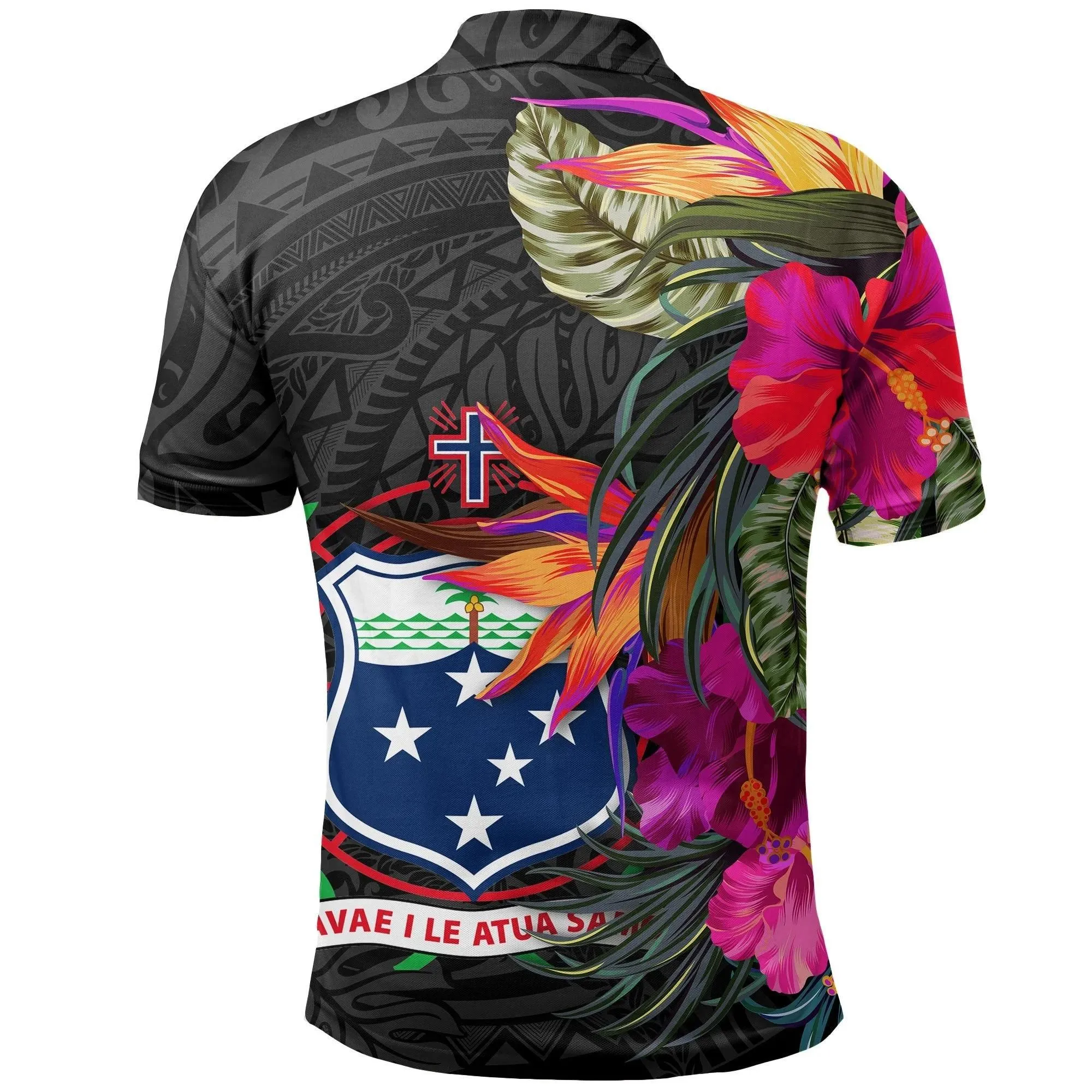 Alohawaii Shirt - Polo Shirt Samoa - Hibiscus Polynesian Pattern - BN39