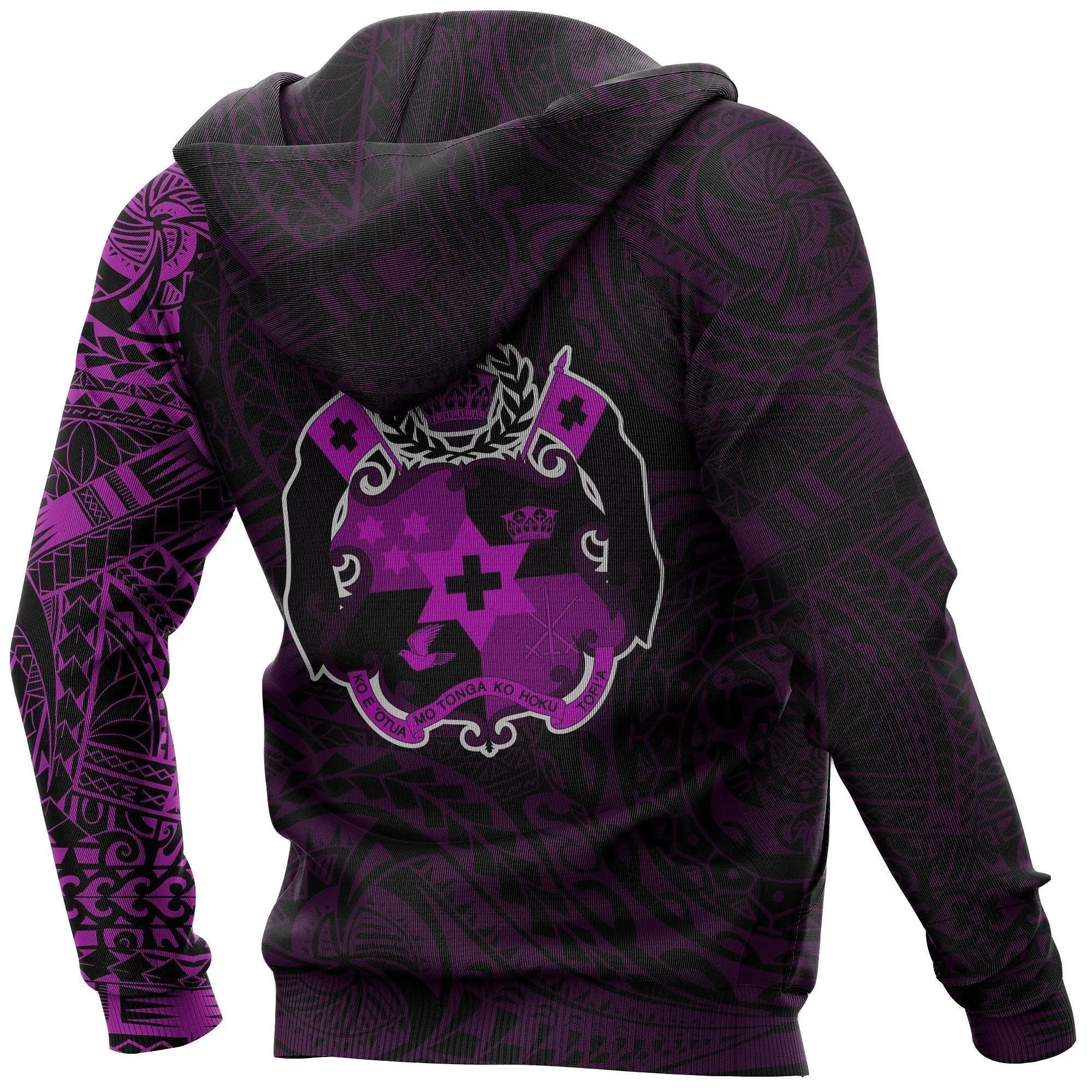 Hoodie Tonga In My Heart Polynesian Tattoo Style Pink