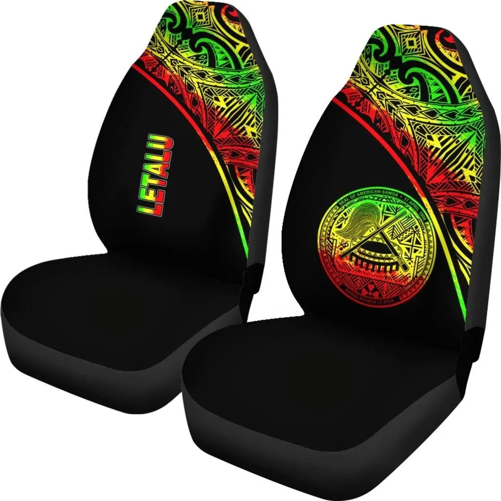 American Samoa Polynesian Custom Personalised Car Seat Covers - Reggae Curve LTW45457 - BN12