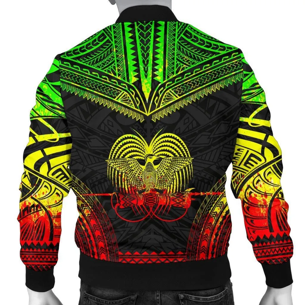 Papua New Guinea Polynesian Chief Men's Bomber Jacket - Reggae Version - Bn10