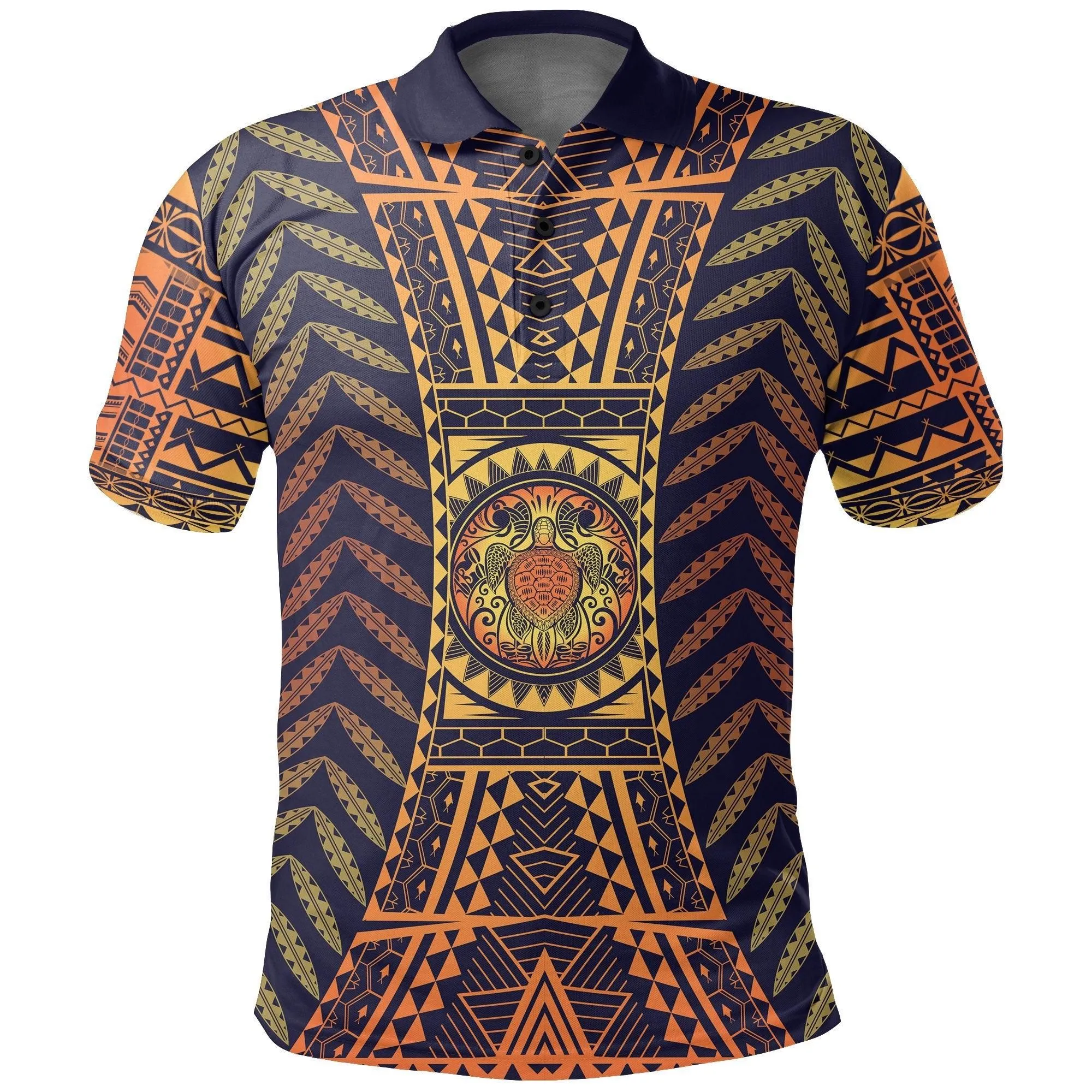 Hawaii Turtle Tropical Polynesian Polo Shirt - Fern Style