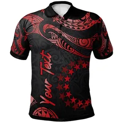 Cook Islands Polynesian Custom Personalised Polo Shirt - Poly Tattoo Red Version
