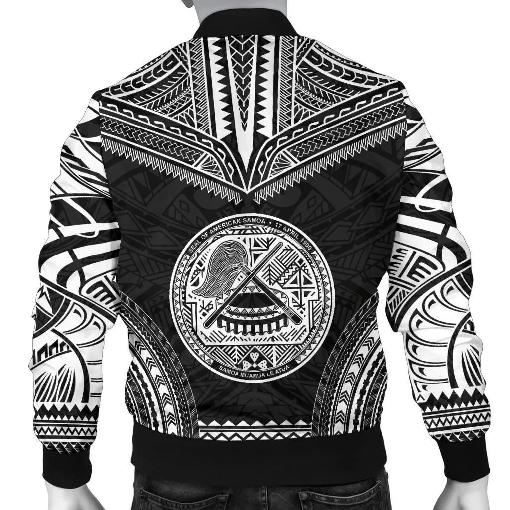 Alohawaii Jacket - Bomber Jacket American Samoa Polynesian Chief - Black Version - Bn10