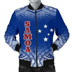 Alohawaii Jacket - Bomber Jacket Samoa - Polynesian Fog Blue - BN09