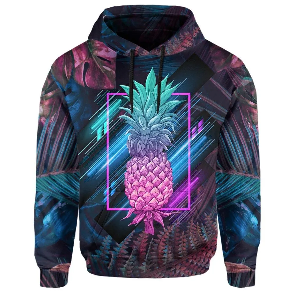 Hawaii Pineapple Kanaka Map Tropical Hoodie - Pub Style - AH