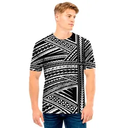 Maori Polynesian Tribal Tattoo Print Mens T-Shirt