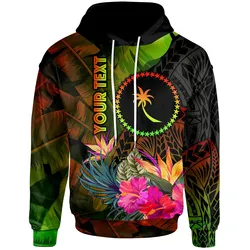 Chuuk Polynesian Personalised Hoodie -  Hibiscus and Banana Leaves
