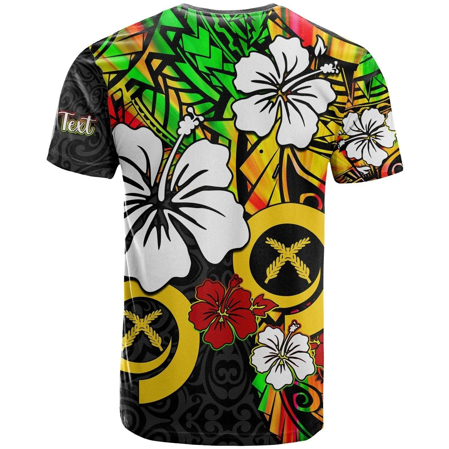(Custom Personalised) Vanuatu T Shirt Polynesia Tie Dye Hibiscus Flowers LT13