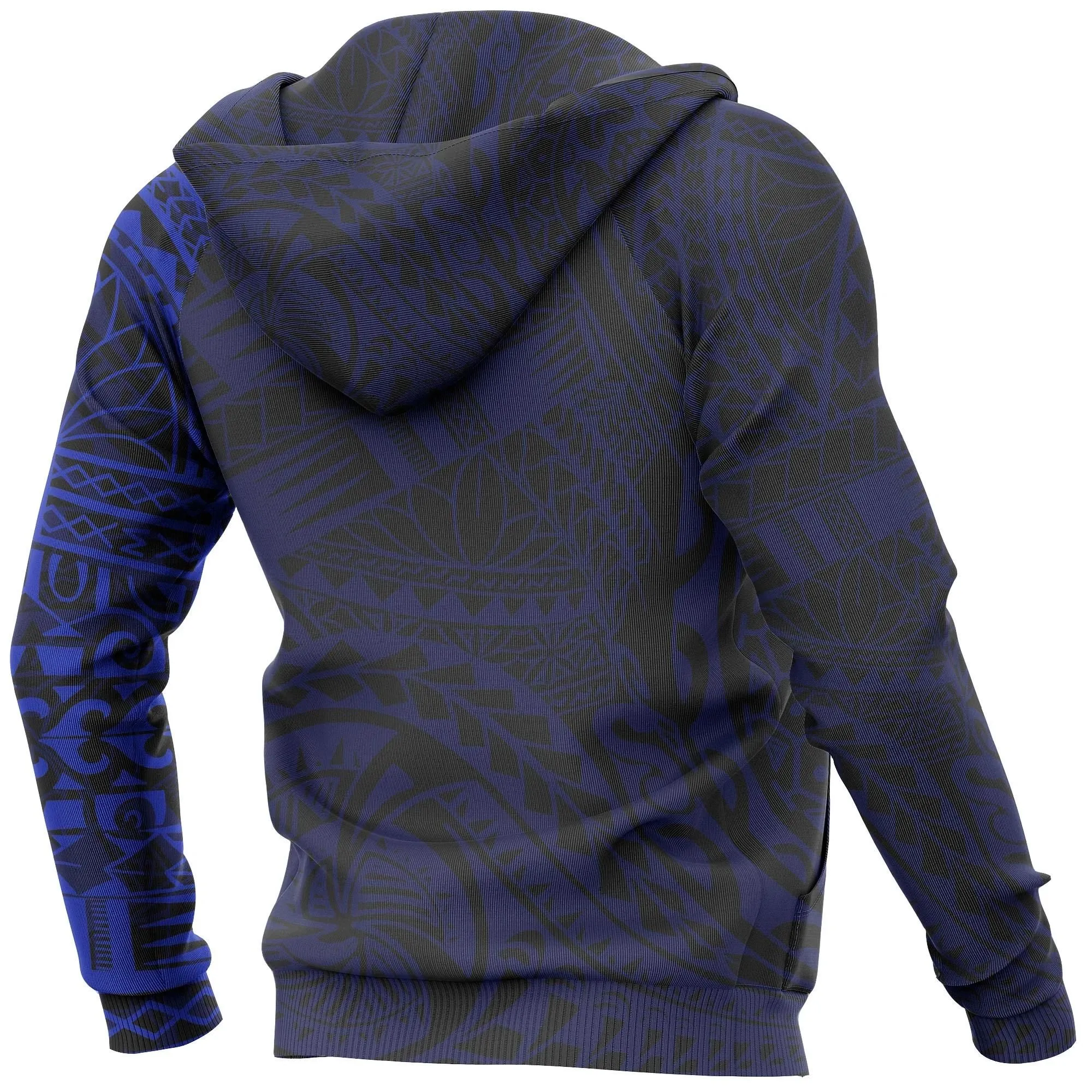 Alohawaii Clothing - Hoodie Polynesian Tattoo Style - Blue A7