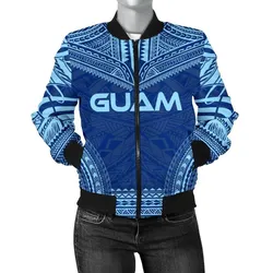 Alohawaii Jacket - Bomber Jacket Guam Flag Polynesian Chief - Bn10