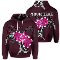 (Personalised) Hawaiian Plumeria Polynesian Pink Hoodie