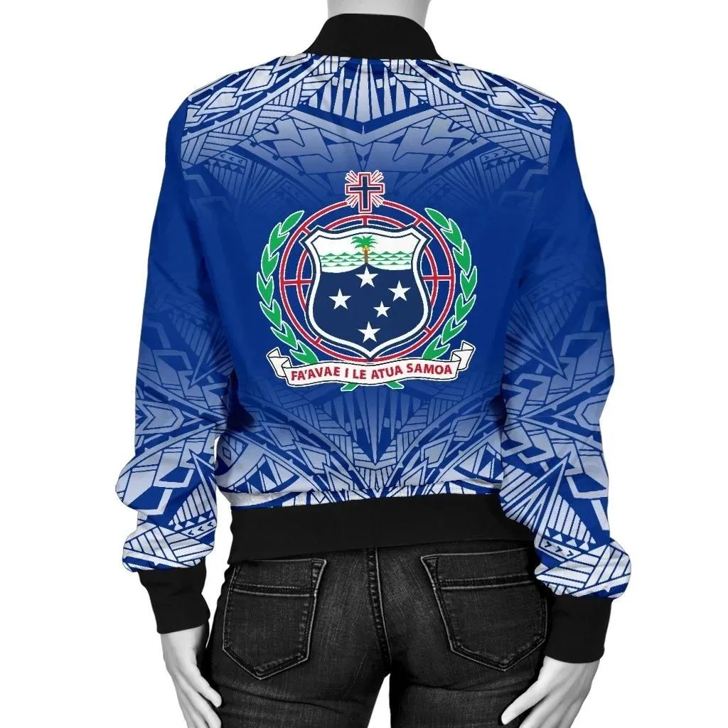 FamilyGater Jacket - Bomber Jacket Samoa Custom Personalised - Polynesian Fog Blue - BN09
