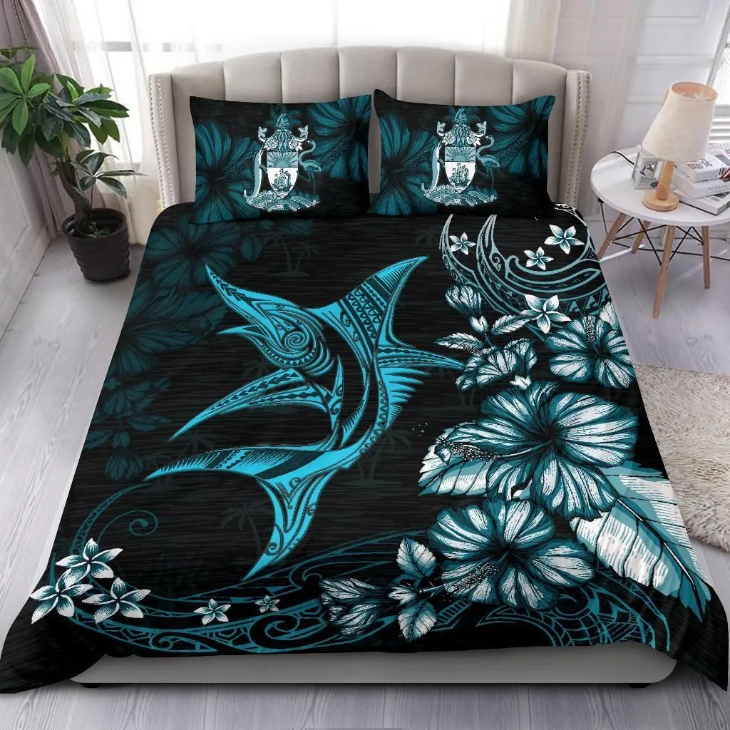 The Bahamas Bedding Set - Blue Marlin with Hibiscus