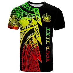 (Custom Personalised Text) Samoa Premium T Shirt - Samoa Coat Of Arms Polynesian Tattoo Reggae New