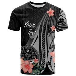 Marshall Islands Personalised Custom T shirt - Polynesian Hibiscus Pattern Style