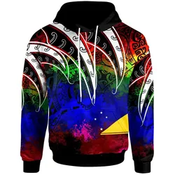 Tokelau Hoodie - Tropical Leaf Rainbow Color