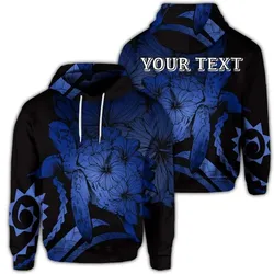 Alohawaii Hoodie - (Personalised) Hawaiian - Hawaii Turtle Hibiscus Polynesian Vintage Hoodie - Blue - AH - J4R